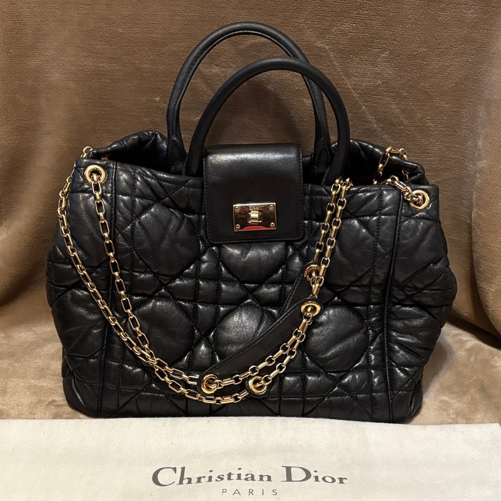 Dior Milly La Foret Black Cannage Leather Bag